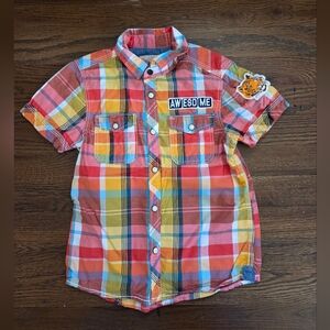 L.O.G.G. Boys 7-8Y Plaid Short-Sleeved Shirt